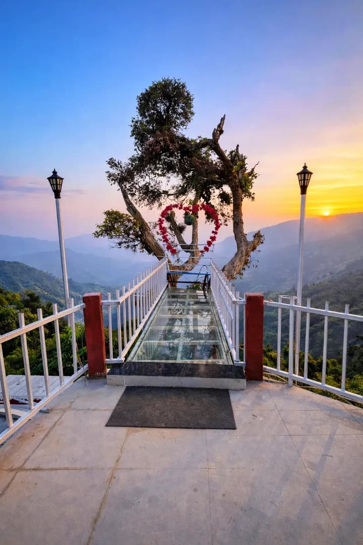 Panoramic valley view from Dubling Xerong viewpoint near Kalimpong