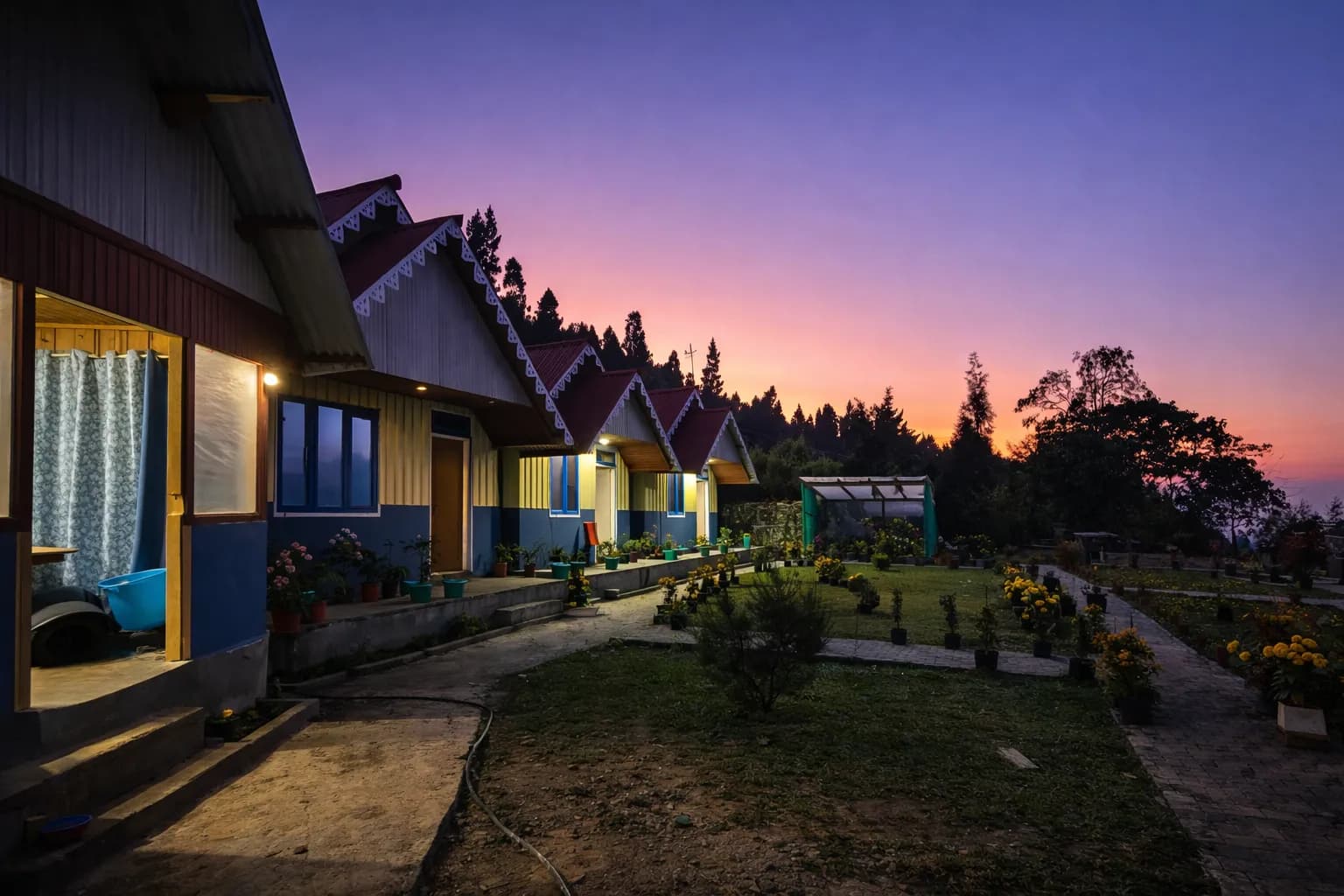 Rigsel Homestay building nestled in the hills of Kalimpong